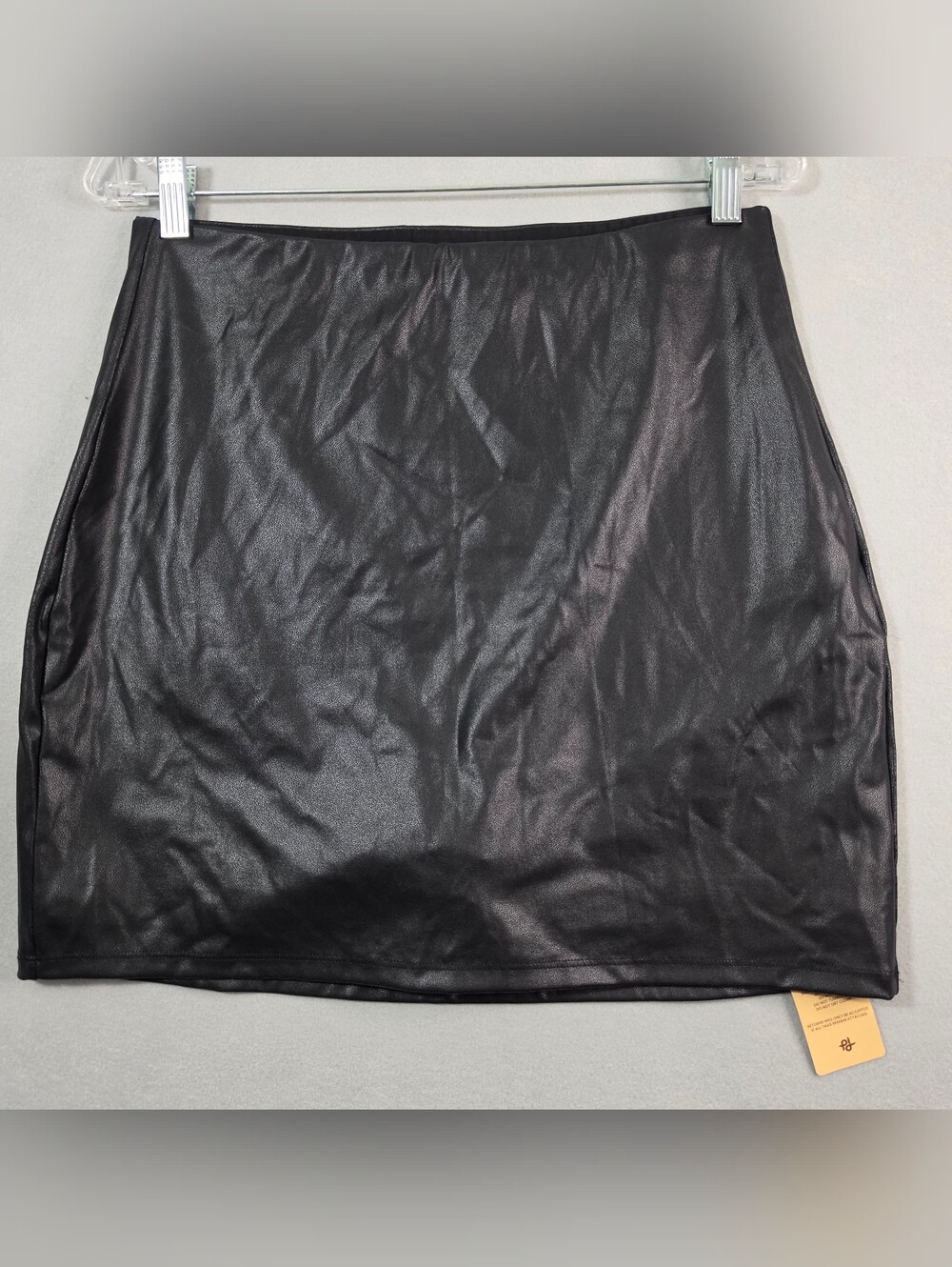 Popilush Black Faux Leather Mini Skirt XL